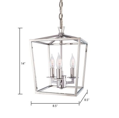 Cage 10.25″ Wide 3-Light Mini Pendant - Polished Nickel