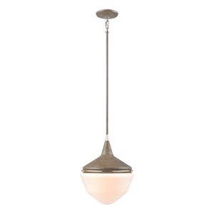 Mid-Century Schoolhouse 12'' Wide 1-Light Mini Pendant - Pecan 1