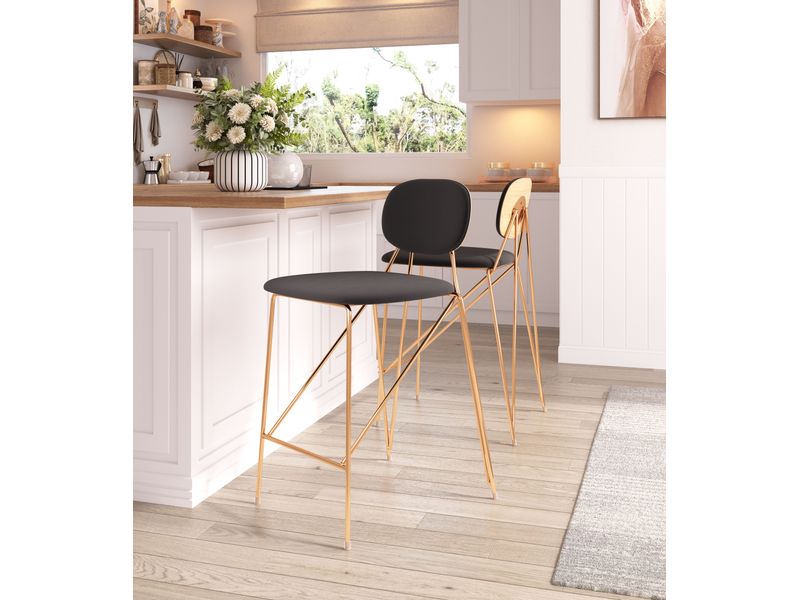 Georges Counter Stool Gray & Gold 2