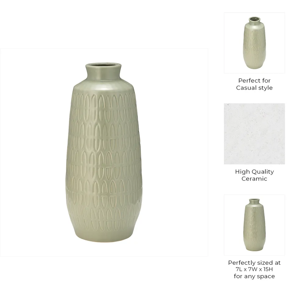 BECKLAKE GREEN VASE 15 (IN)
