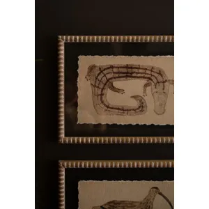 Set of 4 Framed Animal Prints Under Glass 3