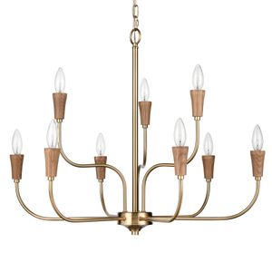 Inga 29'' Wide 9-Light Chandelier - Brass 5