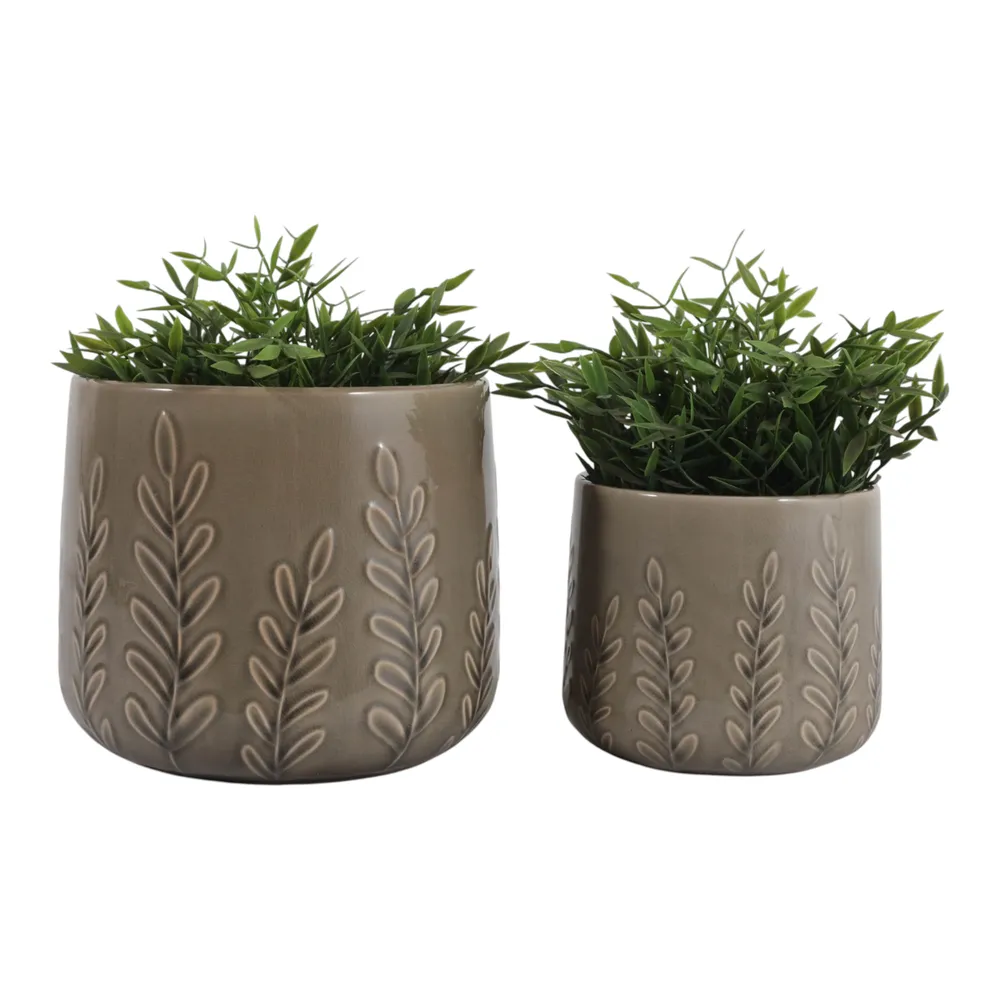 DUNRUN SET OF 2 GREEN PLANTER 7 (IN)