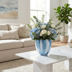 BIRCHBURN BLUE GLASS VASE 8 (IN) 12