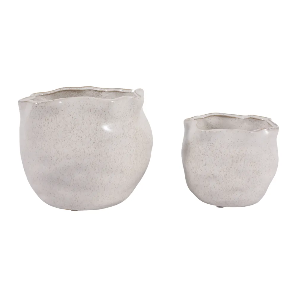 DRAPERSTONE SET OF 2 IVORY PLANTER 6 (IN)