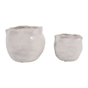 DRAPERSTONE SET OF 2 IVORY PLANTER 6 (IN) 1
