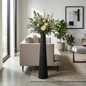 HAZENSTONE BLACK VASE 48 (IN) 12