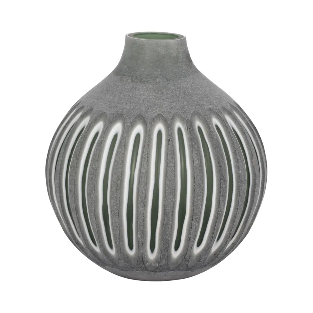 HAMDENSIDE GREEN GLASS VASE 12 (IN)