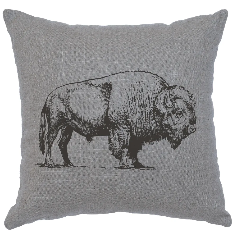 Image Pillow - Buffalo - Linen Gray