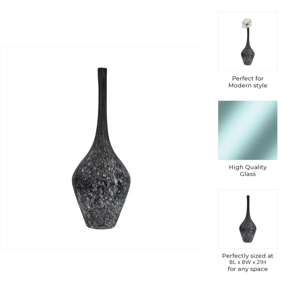DOUGALROSE GRAY GLASS VASE 21 (IN)