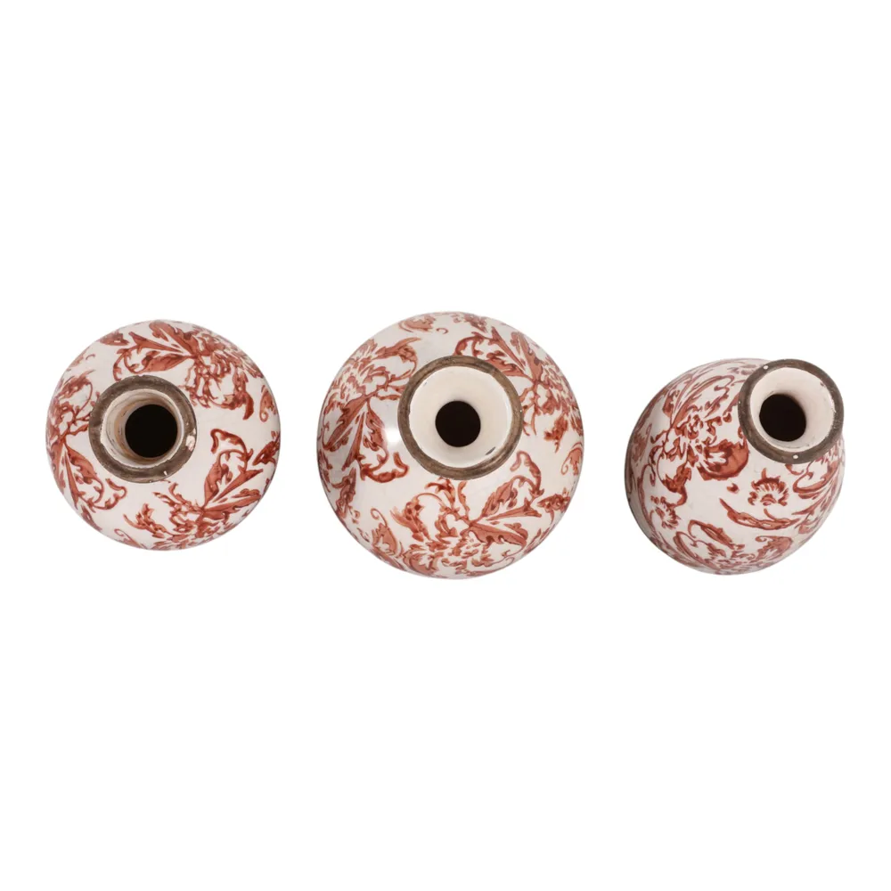DAMIENLEY SET OF 3 BROWN VASES 6 (IN)