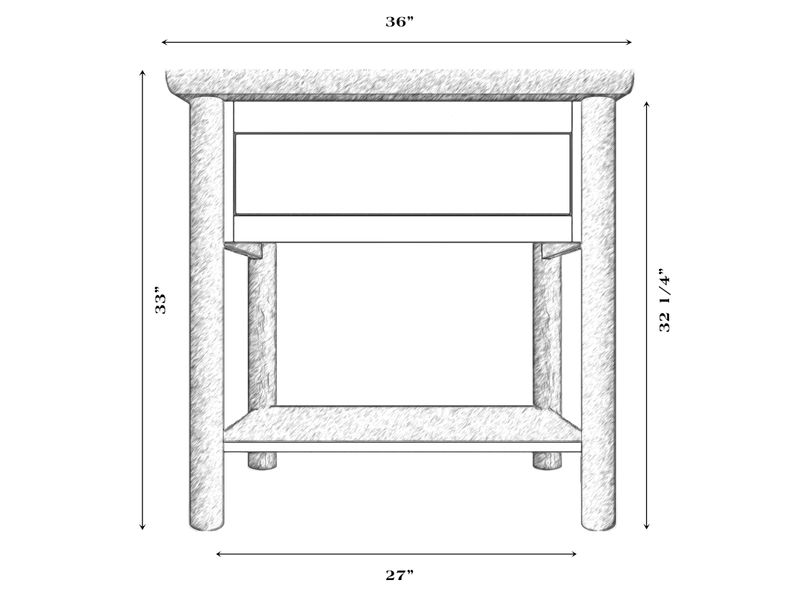 Cedar Log Open Vanity with Shelf - Slab Style Top - Vintage - Liquid Glass - with Towel Bar 2