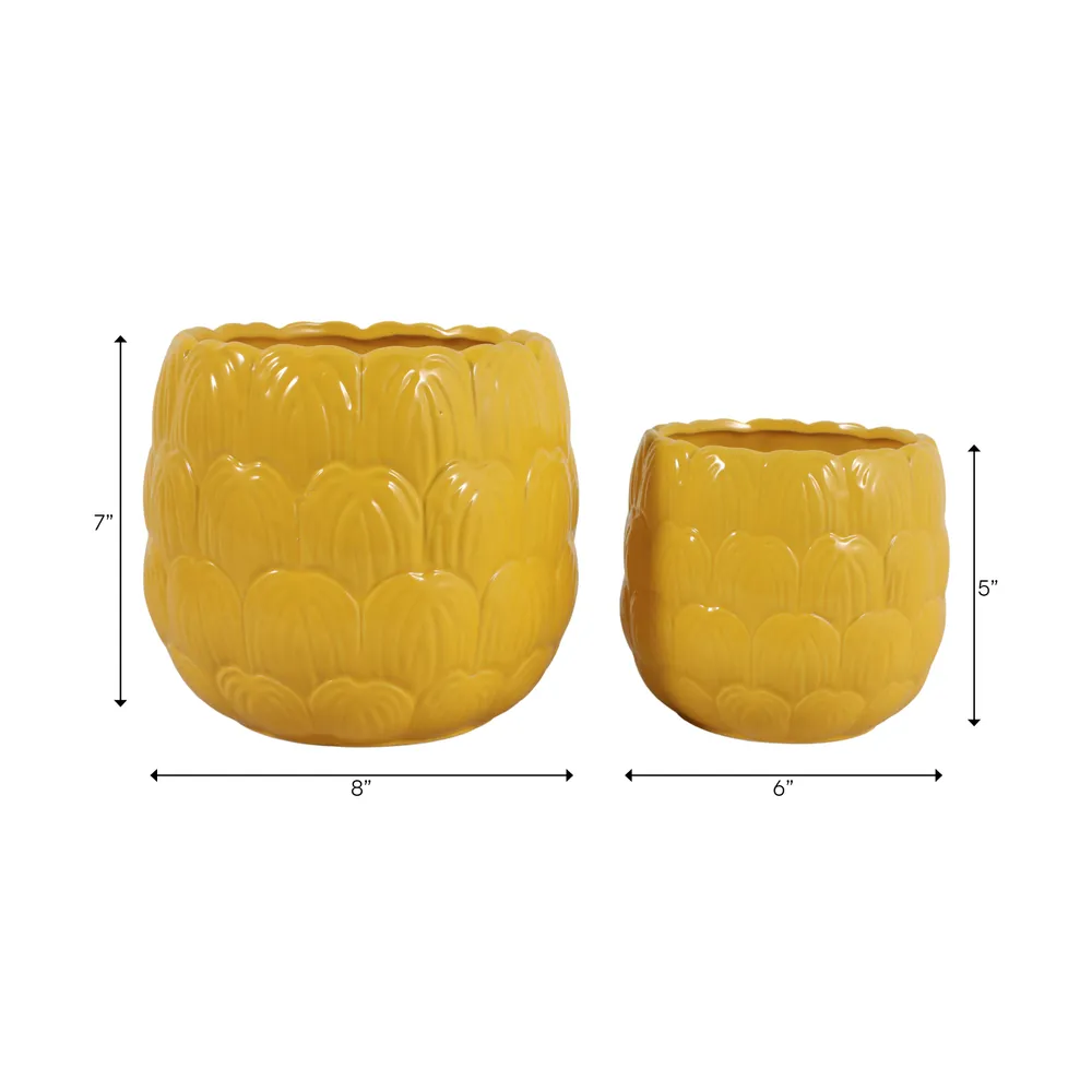 TATUMWOOD SET OF 2 YELLOW PLANTER 7 (IN)