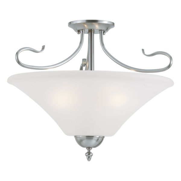 Elipse 19'' Wide 3-Light Semi Flush Mount - Brushed Nickel