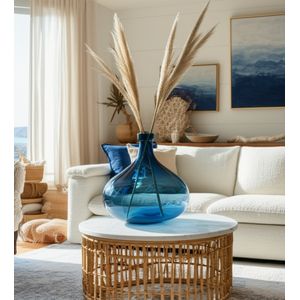 HESTONWELL BLUE GLASS VASE 13 (IN) 2