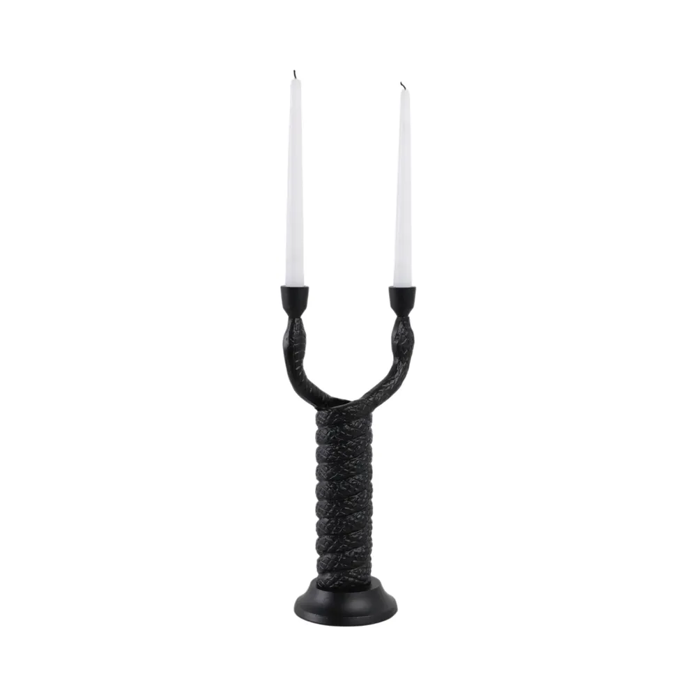 NICOLEHAVEN BLACK CANDLE HOLDER 16 (IN)