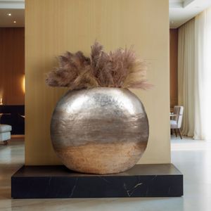 47" OVERSIZED ROUND METALLIC OMBRE VASE, MULTI 2