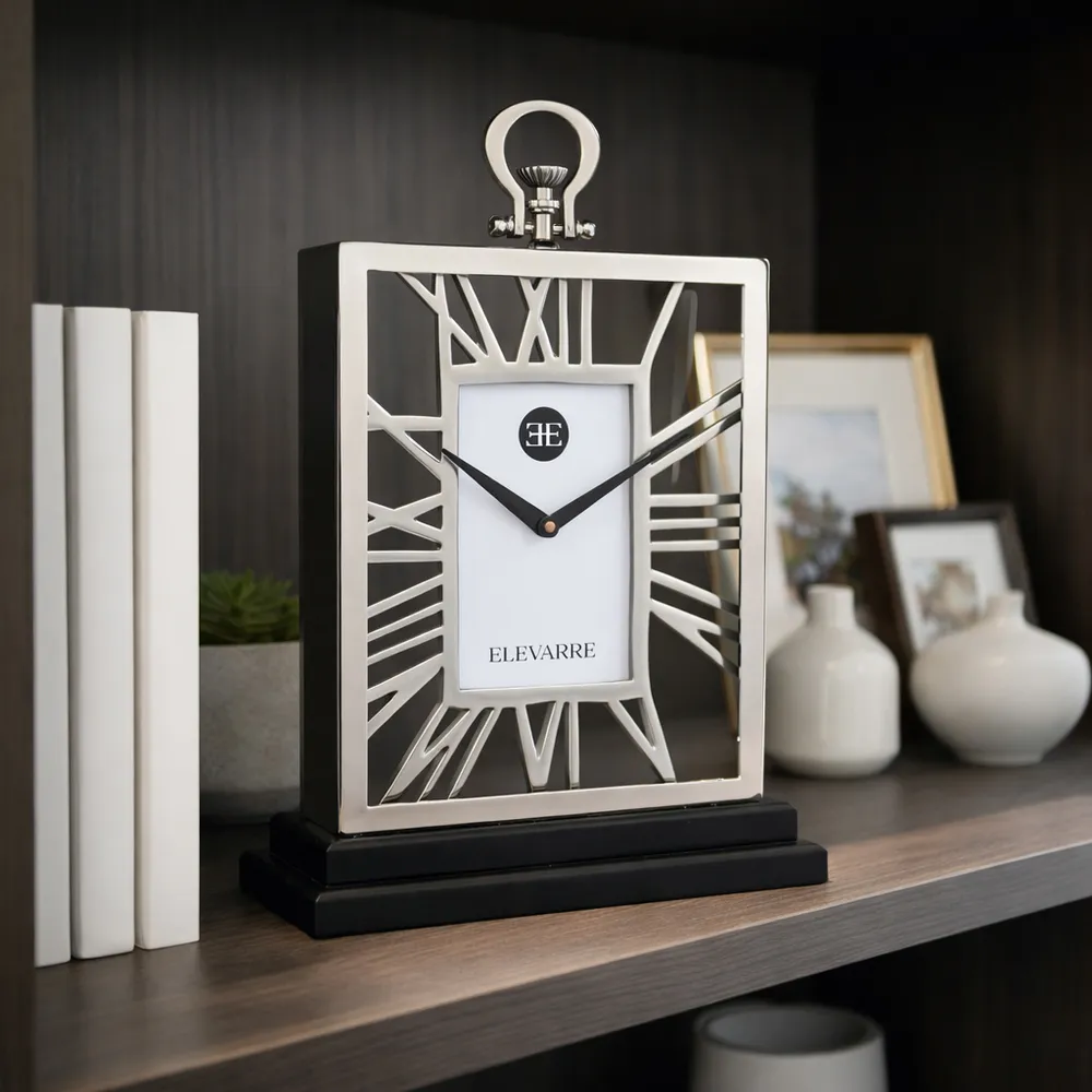 LARKHAVEN SILVER CLOCK 17 (IN)