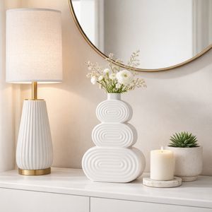 LEONAGATE WHITE VASE 12 (IN) 12