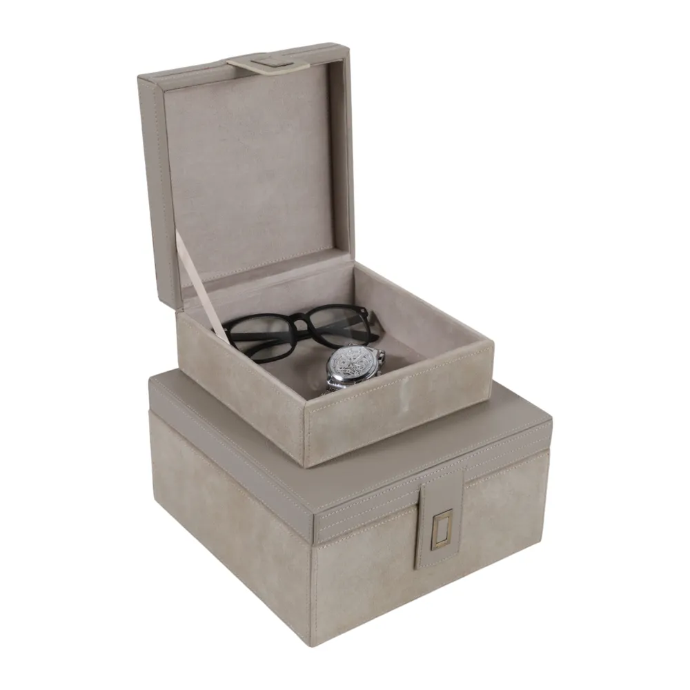 BENTONBEACH SET OF 2 IVORY BOXES 5 (IN)