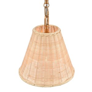 Rydell 9'' Wide 1-Light Mini Pendant - Brushed Gold and Rattan 3