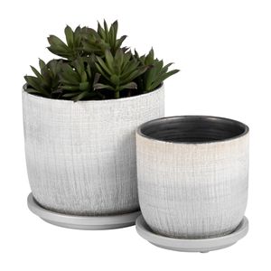 PEARLFIELD SET OF 2 SILVER PLANTER 6 (IN) 4