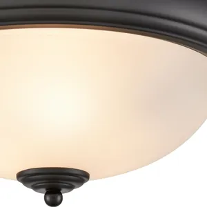 Helena 15'' Wide 3-Light Flush Mount - Black 4