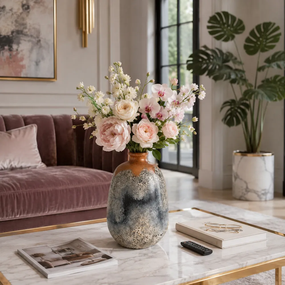 HOLLYROSE BLUE VASE 17 (IN)