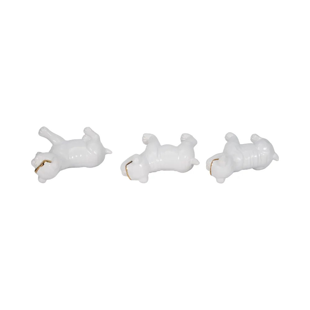RIDERRUN SET OF 3 WHITE DECOR 6 (IN)
