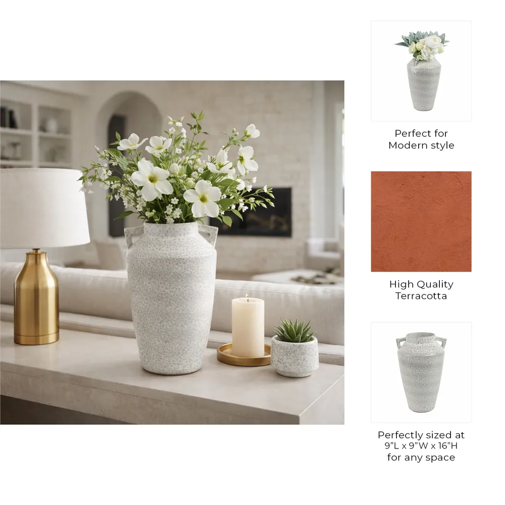 GENTRYRUN WHITE VASE 16 (IN)
