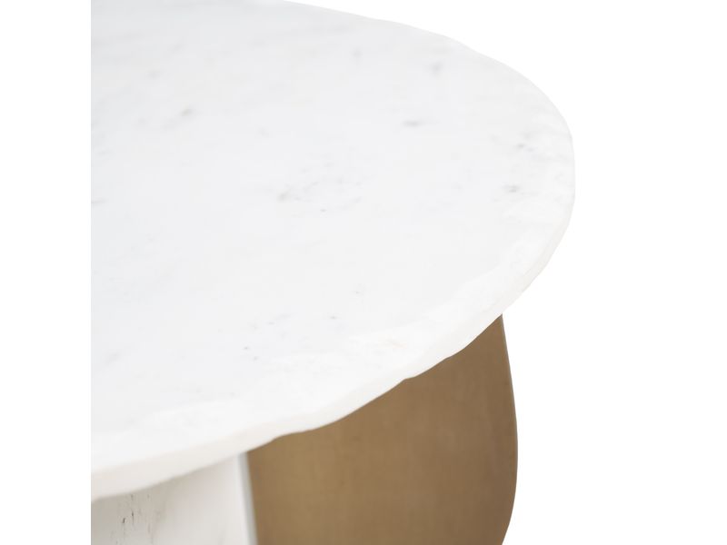Rubo Accent Table White & Brass 8