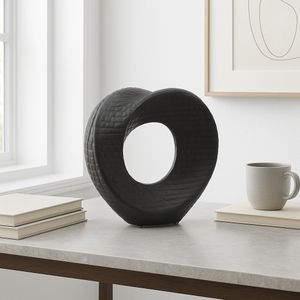 8" TEXTURED TABLE TOP DECO, BLACK 2