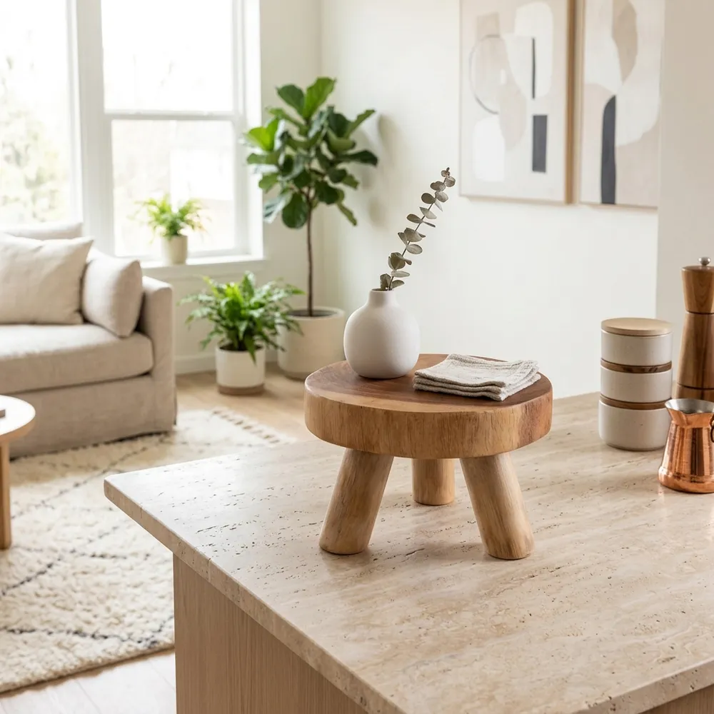GLASERBEACH BROWN STOOL 6 (IN)