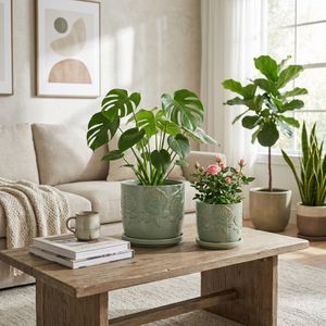 HOBARTGATE SET OF 2 GREEN PLANTER 7 (IN) 2
