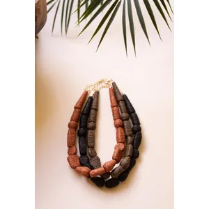 Set of 3 Raffia Necklaces 3