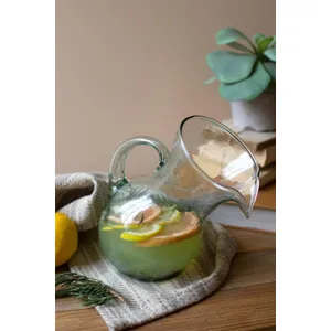 Small Glass Tilted Pitcher 1