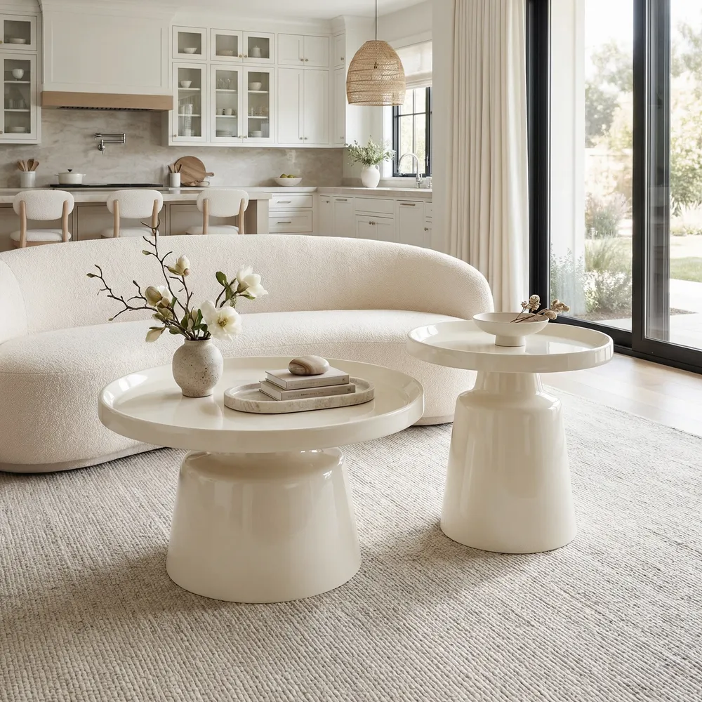 Beurre Coffee Table Set Ivory