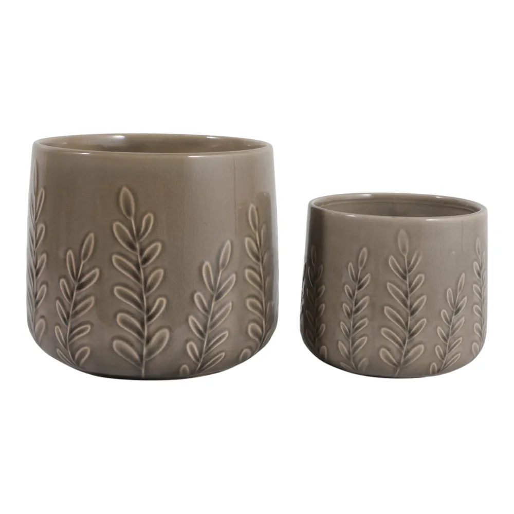 DUNRUN SET OF 2 GREEN PLANTER 7 (IN)