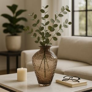 HAROLDHAVEN BROWN GLASS VASE 15 (IN) 9