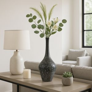DOUGALROSE GRAY GLASS VASE 21 (IN) 2