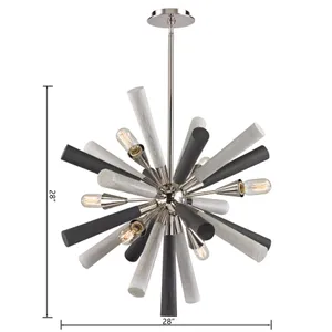 Solara 28'' Wide 6-Light Chandelier - Polished Nickel 2