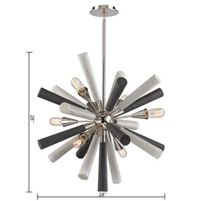 Solara 28″ Wide 6-Light Chandelier - Polished Nickel
