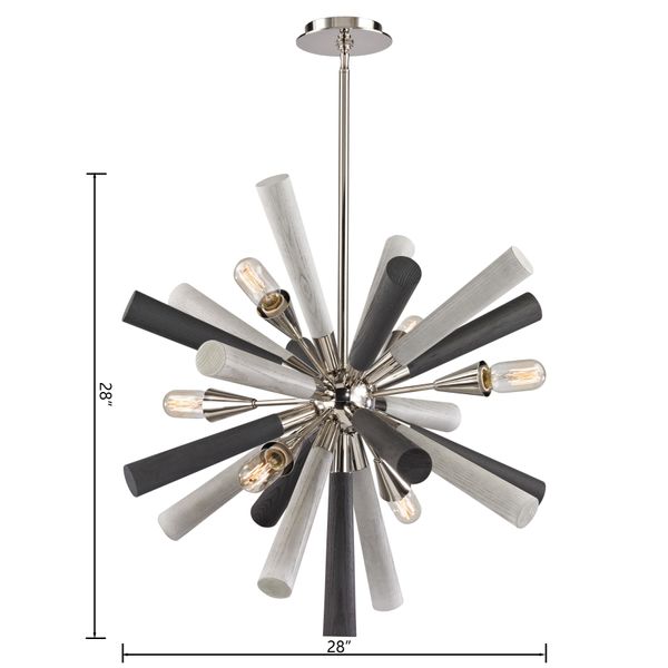 Solara 28'' Wide 6-Light Chandelier - Polished Nickel