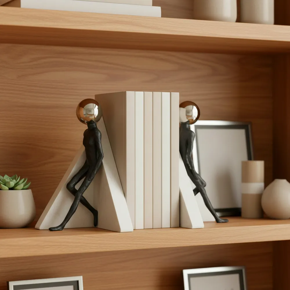 LOCHCLIFF SET OF 2 BLACK BOOKENDS 11 (IN)