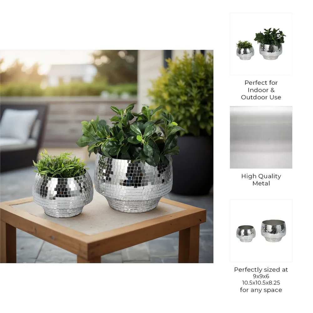 ANTONSHAW SET OF 2 SILVER PLANTER 8 (IN)