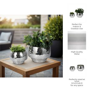 ANTONSHAW SET OF 2 SILVER PLANTER 8 (IN) 8