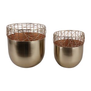 LEONAWELL SET OF 2 GOLD PLANTER 13 (IN) 4