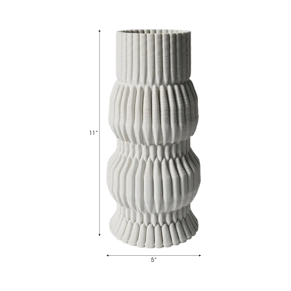CALTONPORT WHITE VASE 11 (IN)