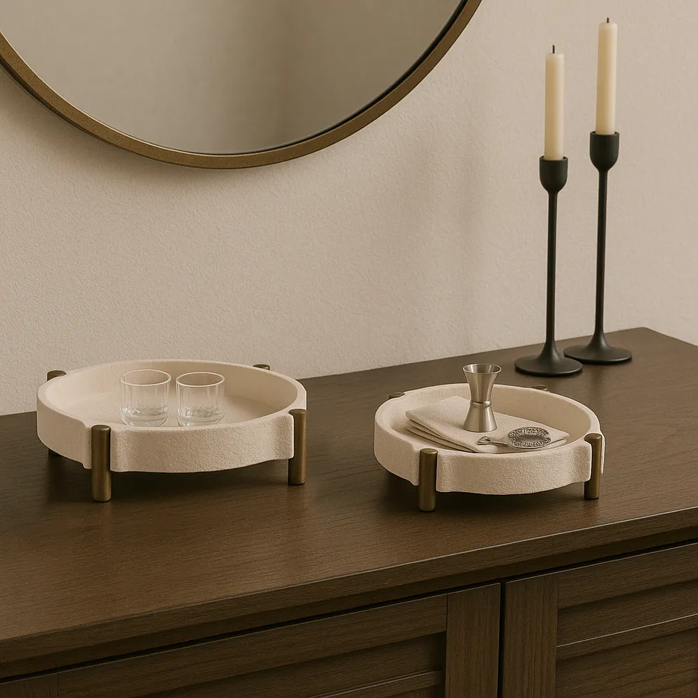 EMMETPORT SET OF 2 BROWN TRAY 4 (IN)
