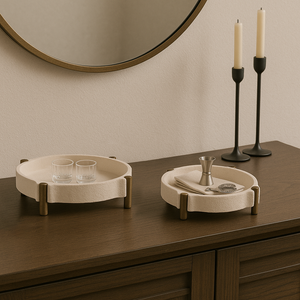 EMMETPORT SET OF 2 BROWN TRAY 4 (IN) 2
